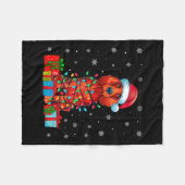 Hond Lelijke Kerstverlichting Kerstman Hoed Ierse Fleece Deken (Voorkant (Horizontaal))