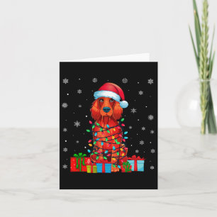 Hond Lelijke Kerstverlichting Kerstman Hoed Ierse  Kaart