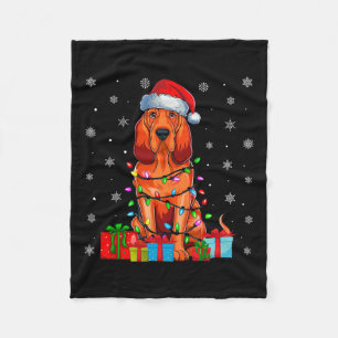 Hond Lelijke Kerstverlichting Santa Hat Bloedhond Fleece Deken