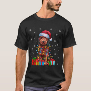 Hond Lelijke Kerstverlichting Santa Hat Labradoodl T-shirt