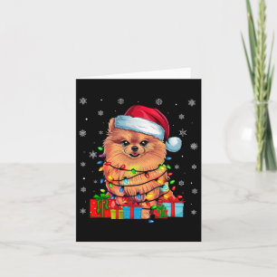 Hond Lelijke Kerstverlichting Santa Hat Pommerse H Kaart