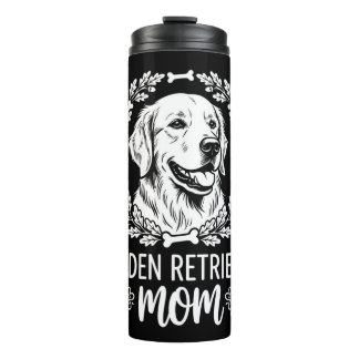 hond liefde en golden retriever cadeau thermosbeker