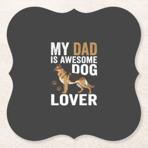 Hond Liefhebbende Vader Is Geweldig Kartonnen Onderzetters