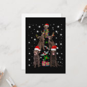 Hond Liefhebber | Chocolade Labrador Kerstboom Kaart (Voorkant / Achterkant in situ)