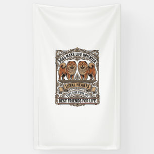Hond Liefhebber Citaat Vintage Gravure Fluffy Hond Spandoek
