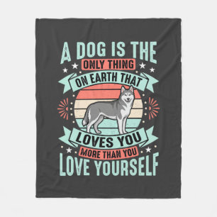 Hond Liefhebber Citaat Vintage Husky Grafisch Fleece Deken