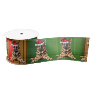 Hond Liefhebber Duitse Herdersfeest Geruite Kerst Lint