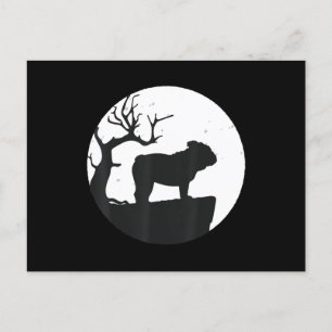 Hond Liefhebber Engelse Bulldog Silhouette Hallo Feestdagenkaart