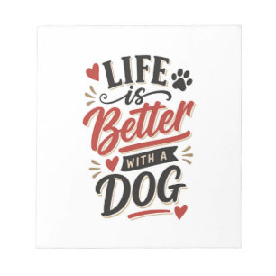 Hond Liefhebber Muur Kunst - Leven is beter met ee Notitieblok