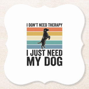 Hond Liefhebber Therapie Citaat Vintage Gravure On Kartonnen Onderzetters