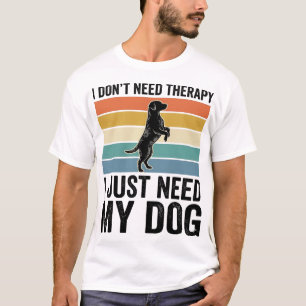 Hond Liefhebber Therapie Citaat Vintage Gravure On T-shirt
