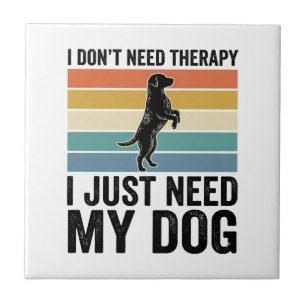 Hond Liefhebber Therapie Citaat Vintage Gravure On Tegeltje