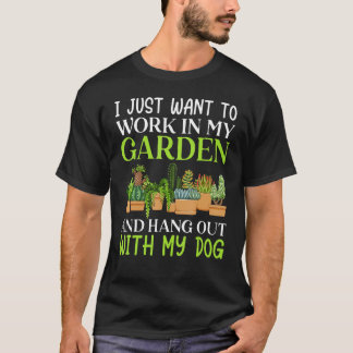 Hond Liefhebber Tuinier Schattige Pot Planten Pet  T-shirt
