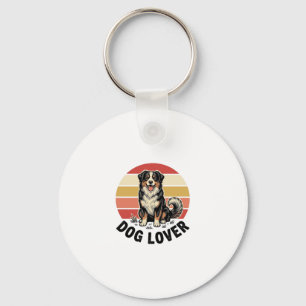 Hond Liefhebber Vintage Gravure Cute Hond Zonsonde Sleutelhanger