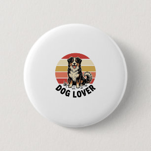 Hond Liefhebber Vintage Gravure Mooie Hond Zonsond Ronde Button 5,7 Cm