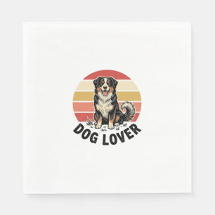 Hond Liefhebber Vintage Gravure Mooie Hond Zonsond Servet