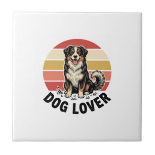 Hond Liefhebber Vintage Gravure Mooie Hond Zonsond Tegeltje