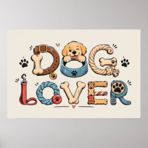 Hond Liefhebber Woord Kunst Poster