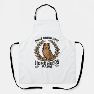 Hond Lieverd T-shirt Vintage Gravure Laurel Ontwer Schort