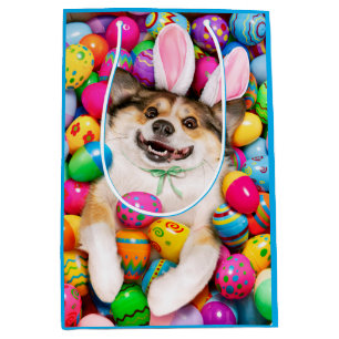 Hond Liggend op Paaseieren Medium Cadeauzakje