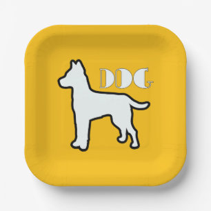 Hond Logo Geel Papieren Bordje