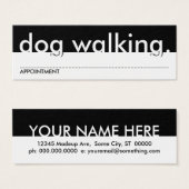 Hond lopen (afspraakkaart) mini visitekaartjes (Voorkant /achterkant)