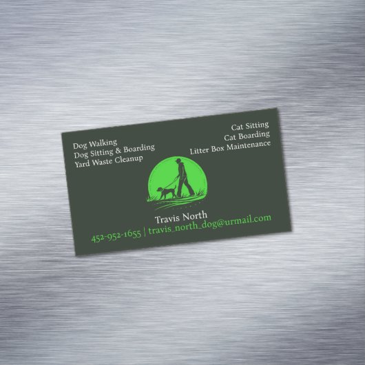 Hond lopen Huisdier zitten Magnetisch Visitekaartje (Voorbeeld)