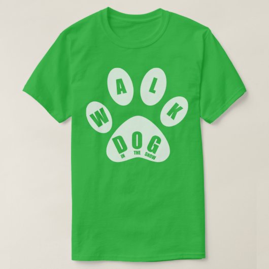 Hond lopen in de sneeuw in poot Mark T-shirt (Design voorkant)