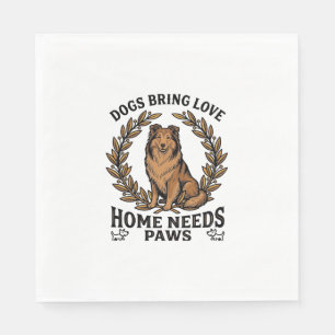 Hond Love Shirt Vintage Gravure Laurel Design (2) Servet