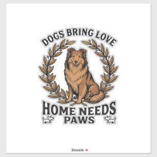 Hond Love Shirt Vintage Gravure Laurel Design (2) Sticker