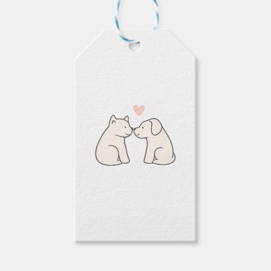 Hond Love Sticker Cadeaulabel (Voorkant)