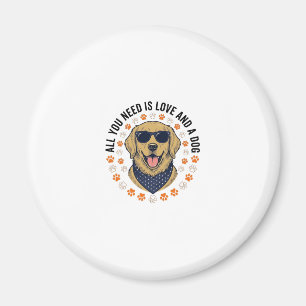Hond Love Vintage Retriever Pootafdruk Shirt Ontwe Magneet