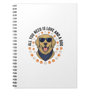 Hond Love Vintage Retriever Pootafdruk Shirt Ontwe Notitieboek
