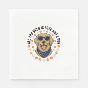 Hond Love Vintage Retriever Pootafdruk Shirt Ontwe Servet
