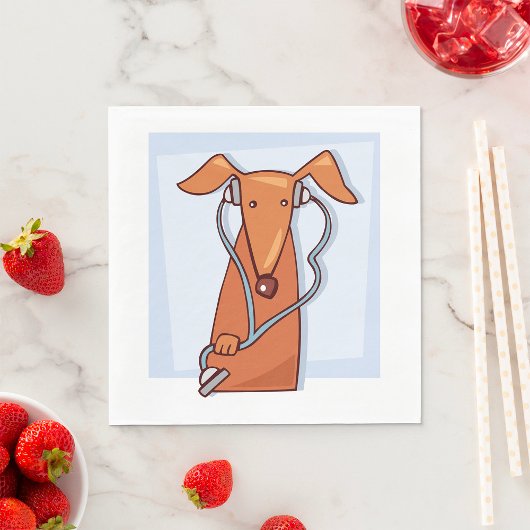 Hond Luisteren naar Muziek Grappige Hoofdtelefoon  Servet