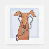 Hond Luisteren naar Muziek Grappige Hoofdtelefoon  Servet (Voorkant)