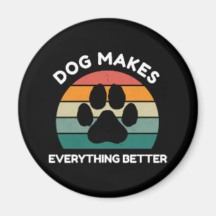 Hond Maakt Alles Better - Pootafdruk Ontwerp Magneet