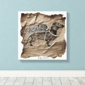 Hond macht muur kunst canvas afdruk (Insitu (Houten vloer))