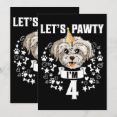 Hond Maltese Ik ben 4 Maltese Hond 4de verjaardag Kaart (Voorkant / Achterkant)