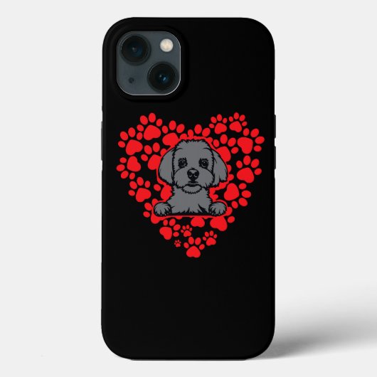 Hond Maltese Lapdog Liefhebbers Loveheart 3 Case-Mate iPhone Case (Achterkant)