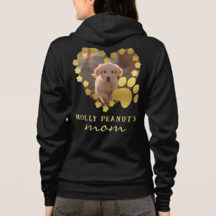 Hond Mam Gepersonaliseerde Hart Dow Paw Pet Lover  Hoodie