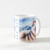 Hond Mam / Papa Winter Vibes Husky - Koffiemok (Voorkant rechts)