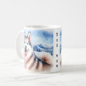 Hond Mam / Papa Winter Vibes Husky - Koffiemok (Voorkant links)