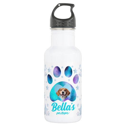 Hond mam poot aangepaste foto waterfles  (Voorkant)