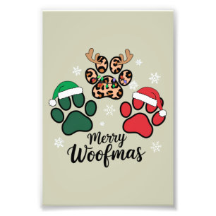 Hond Mama Kerstmis Prettig Kerstfeest Hond Liefheb Foto Afdruk
