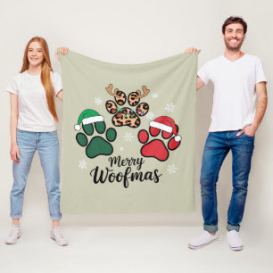 Hond Mama Kerstmis Prettig Woofmas Hond Liefhebber Fleece Deken