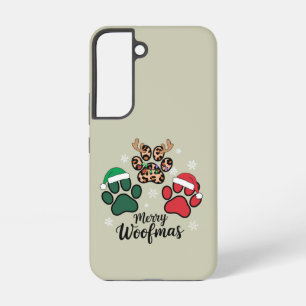 Hond Mama Kerstmis Prettig Woofmas Hond Liefhebber Samsung Galaxy Hoesje