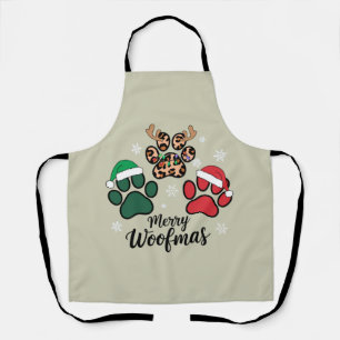 Hond Mama Kerstmis Prettig Woofmas Hond Liefhebber Schort