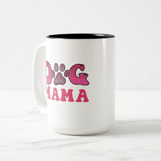 Hond Mama-Pet-Funny Tweekleurige Koffiemok (Voorkant links)