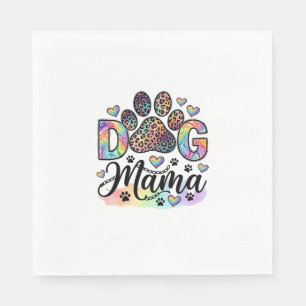 Hond Mama Poot Luipaard Regenboog Waterverf Harten Servet